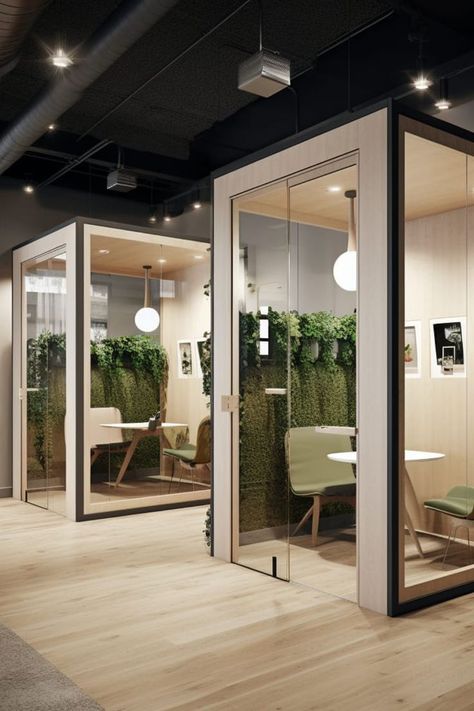 Tailored Layout for a Temporary Telework Environment. This bespoke telework space has been designed to offer a comfortable and home-like atmosphere. Each module is carefully constructed to provide a sense of warmth and familiarity. Using effective insulation solutions, our designs ensure superior acoustic and visual comfort, encouraging focus and efficiency. The thoughtful use of high-quality materials and attention to detail result in a functional, visually pleasing space, ideal for the temporary teleworking experience.