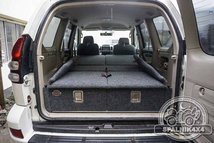 🌤 Автомобильный спальник для Тойоты Прадо в 120м кузове. Toyota Prado 120 с установленным спальником
