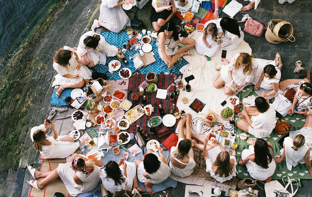 photo of a summer picnic Paris taken on analog film