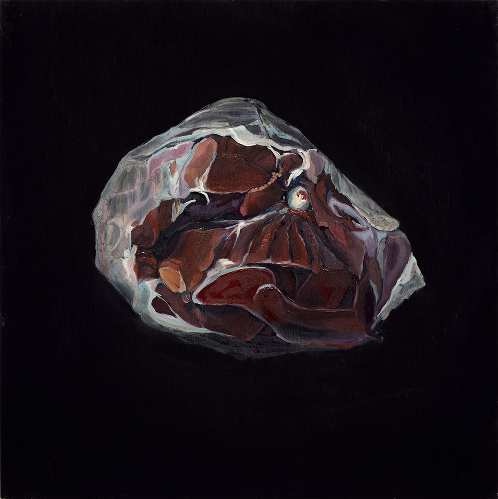 Говяжье бердо -I, 2017, холст, масло, 43 х 43 cм Beef Round -I, 2017, oil on canvas, 43 х 43 cm