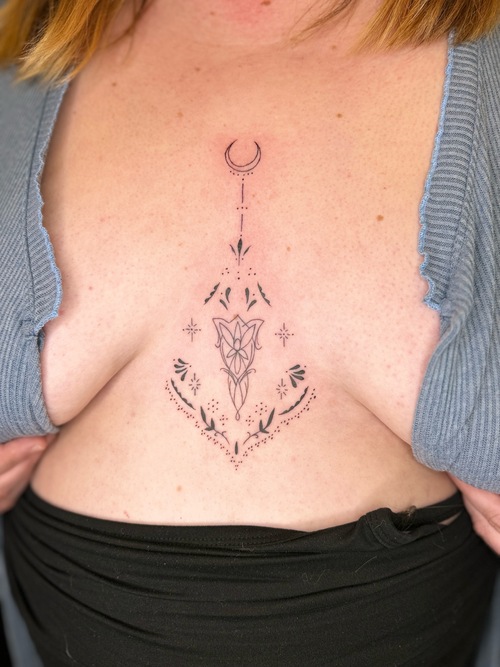 165 Unique Sternum Tattoo Designs for Women | Art and Design