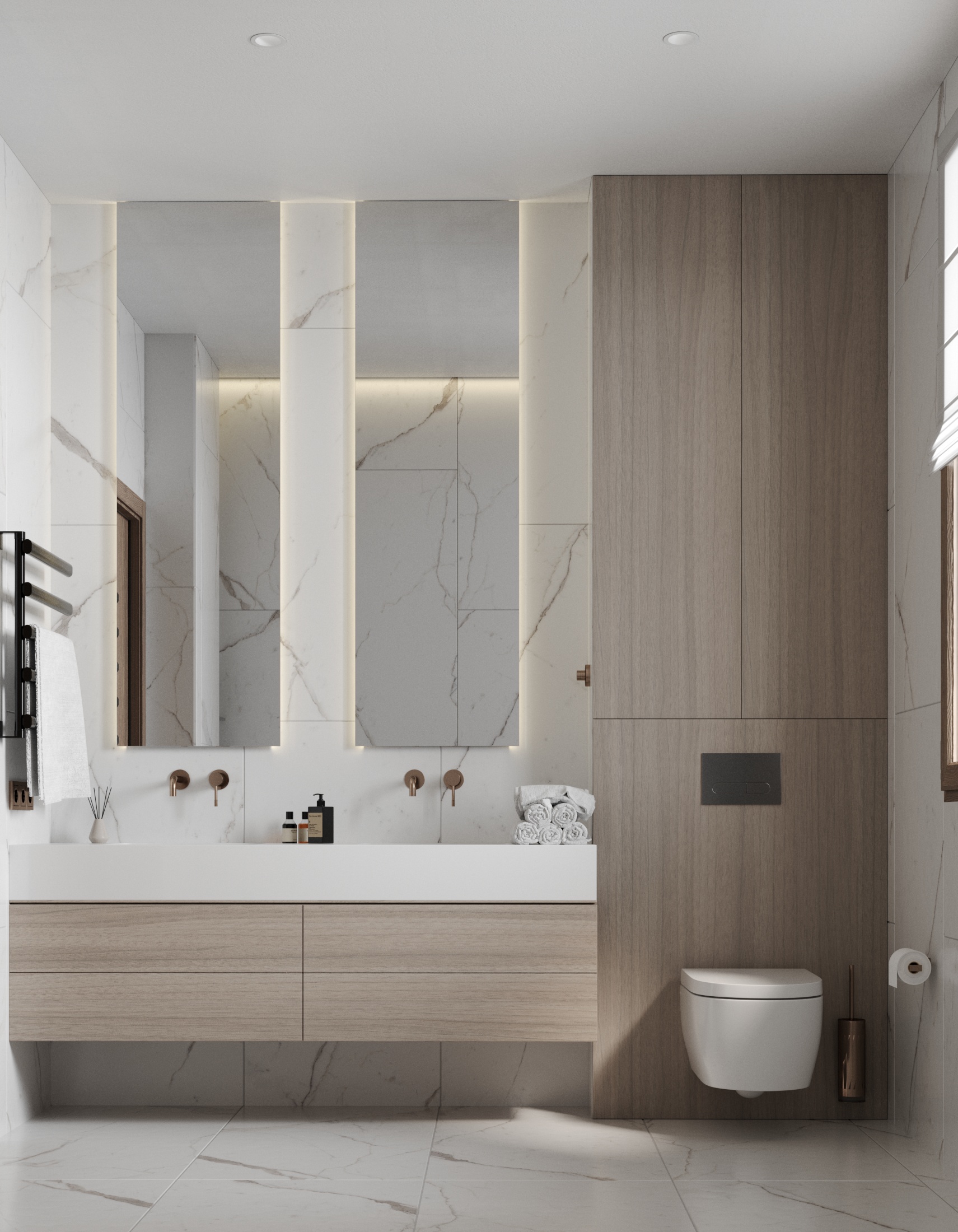 Wood and marble