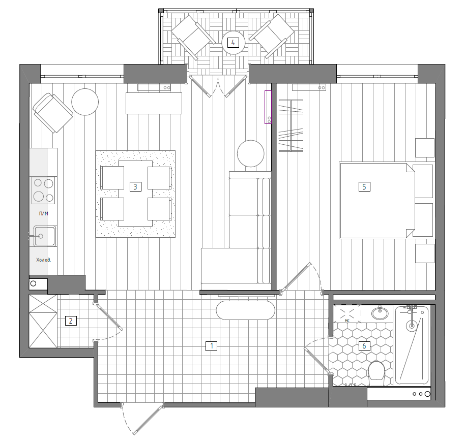 Квартира 57,7 м² ЖК 