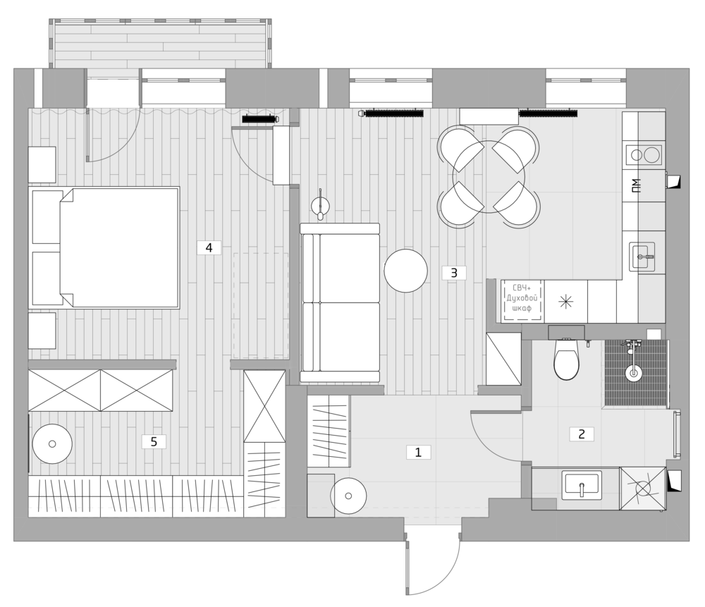 Квартира 50 м² в сталинке в Москве