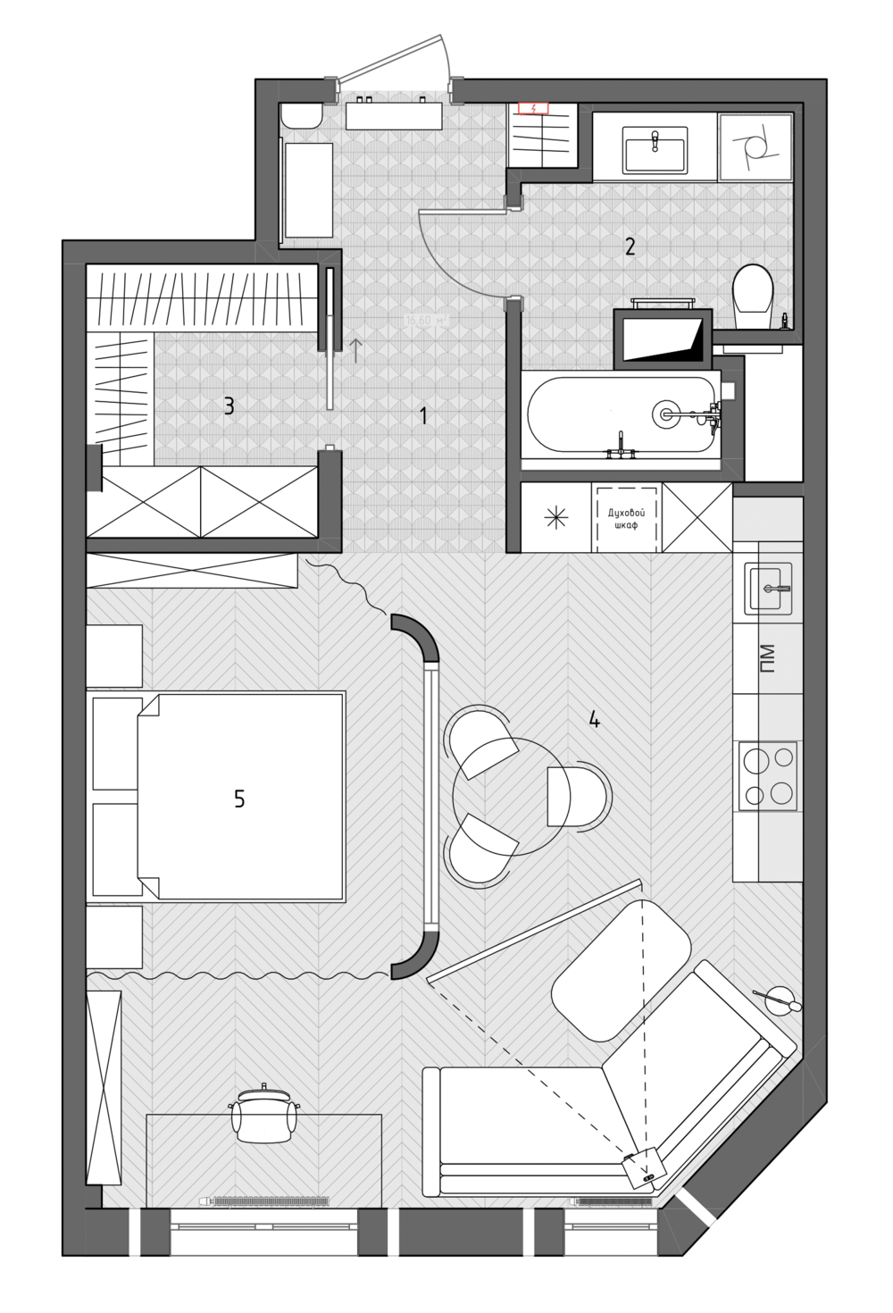Квартира 53 м² в ЖК Артхаус. Питер