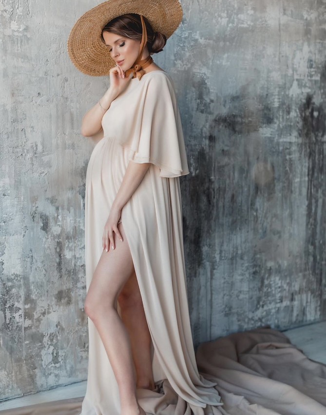 Платье вязаное спицами для беременных