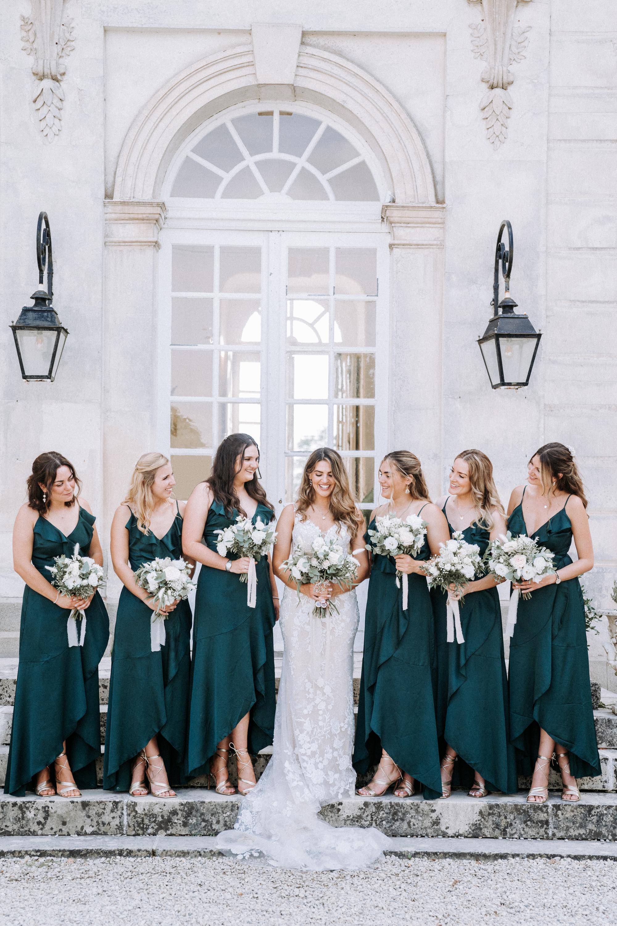 Chateau du Fëy wedding bridesmaids portrait