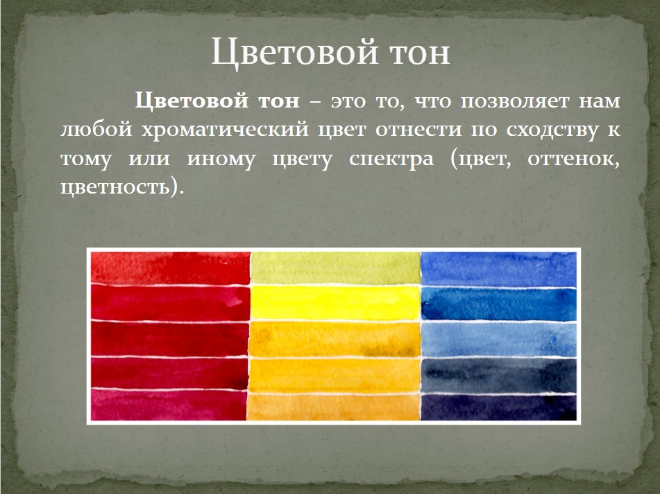 Соотношение красок в картине по тону насыщенности цвета