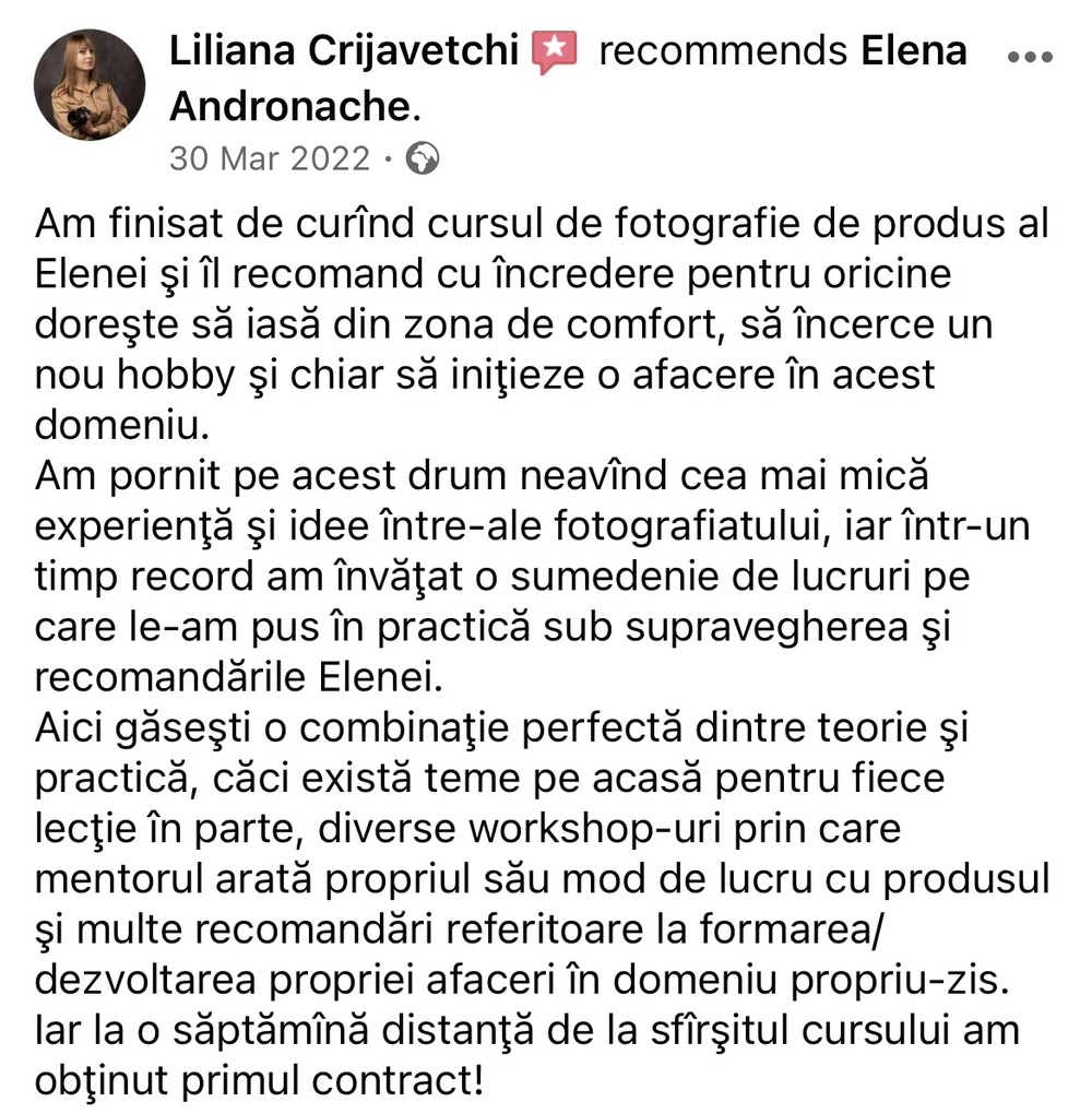 Recomandare pe Facebook