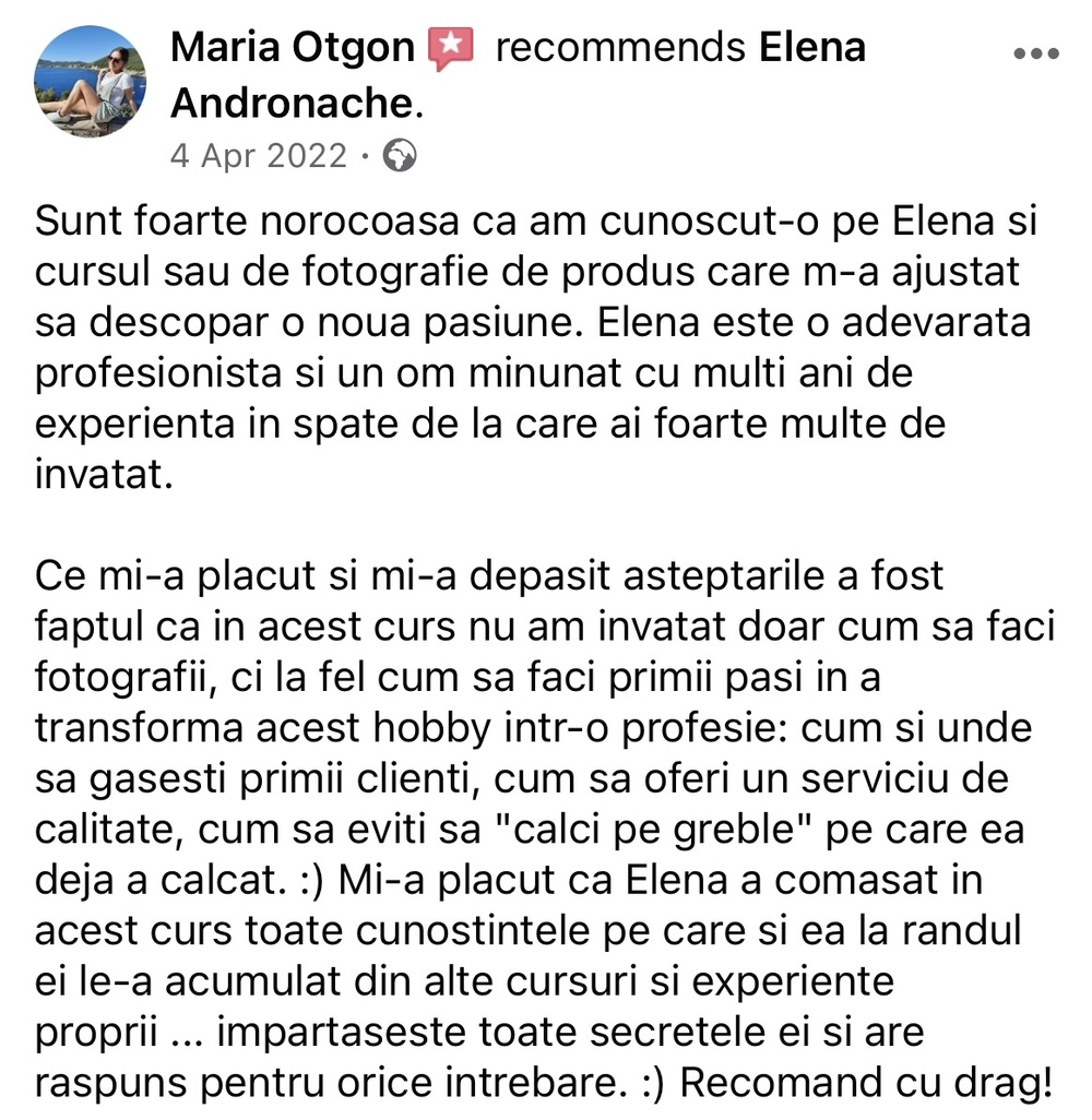 Recomandare pe Facebook