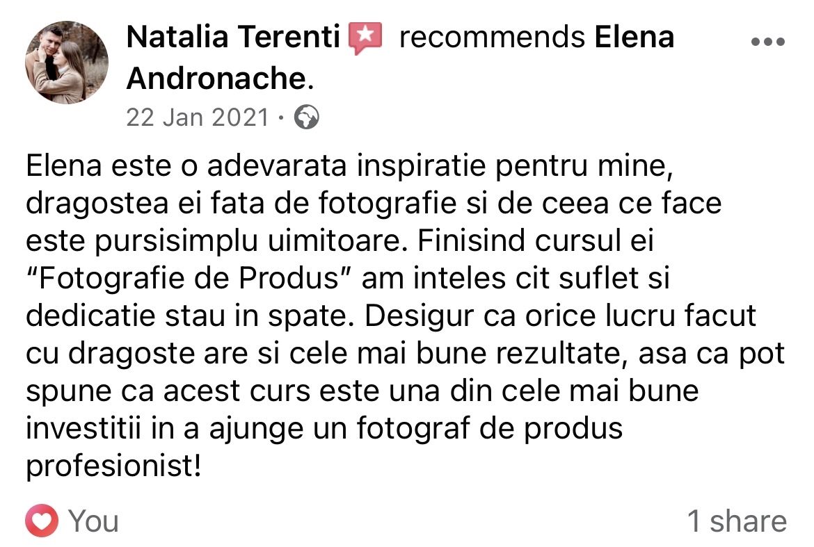 Recomandare pe Facebook