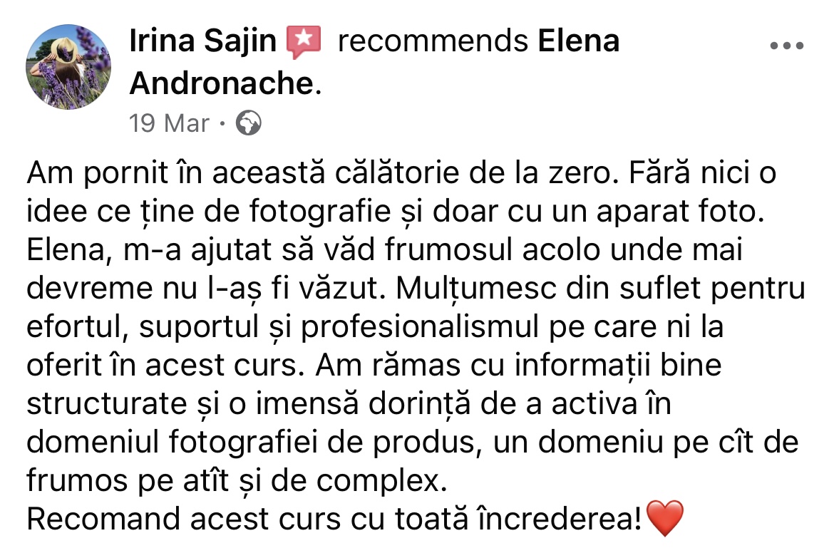 Recomandare pe Facebook