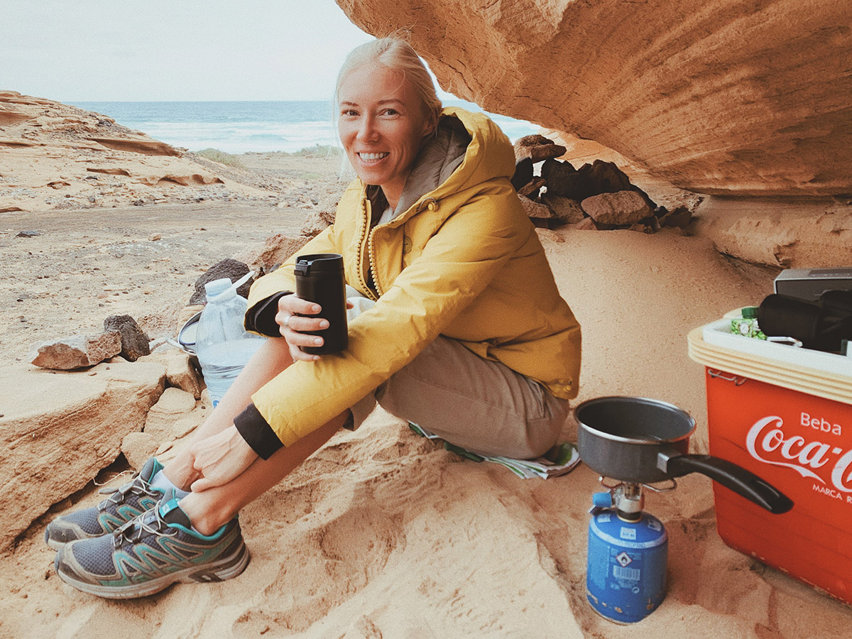 fuerteventura, cofete beach, camping, brekkie