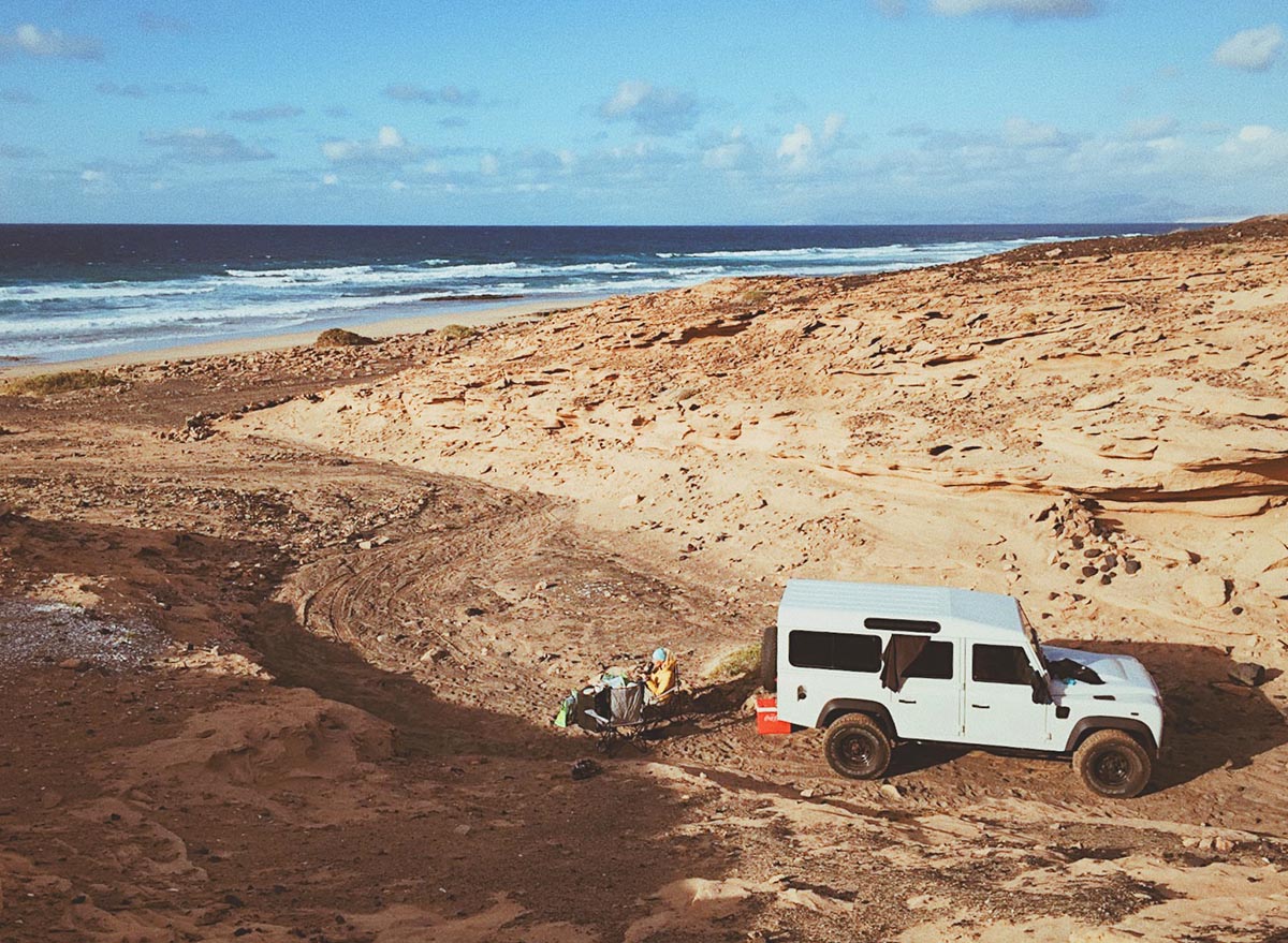 cofete, beach, camping, dinner
