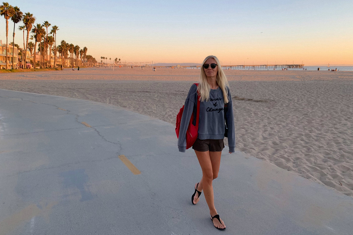 venice beach, boardwalk, sunset