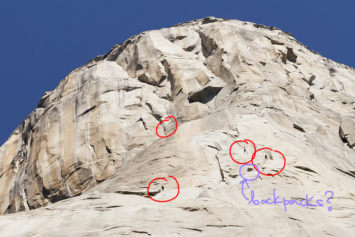 el capitan, base, climbers