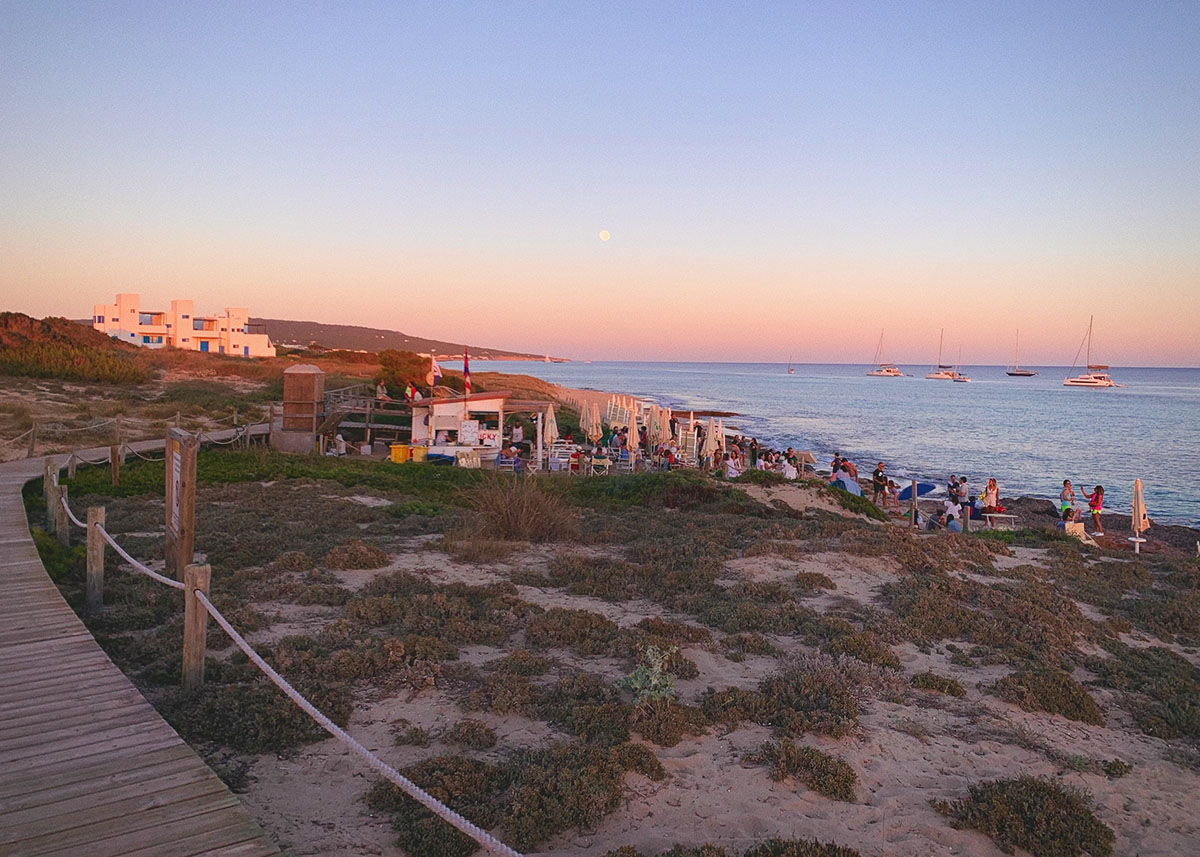Platja de Migjorn, Formentera, beach, chiringuito, sunset