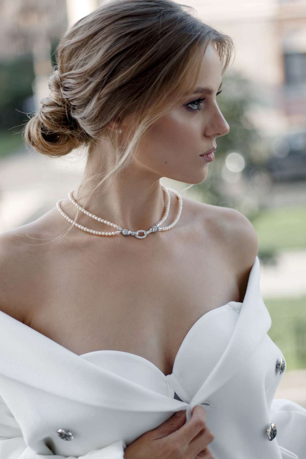 Колье и серьги для невесты White купить в интернет магазине в Москве