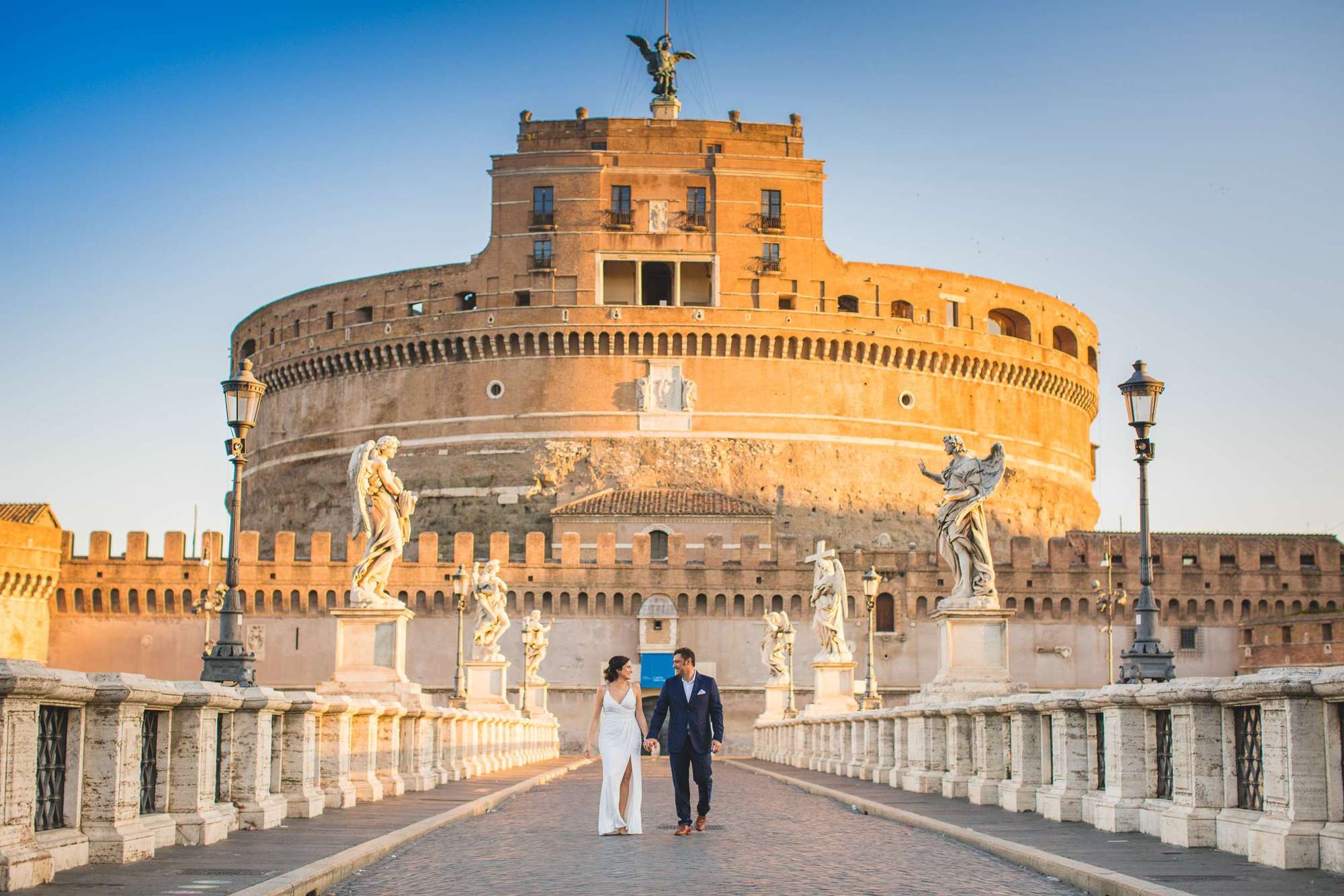 Wedding photoshoot in Rome of amazing couple from Costa Rica, Randall and Susanna. On Sant'Angelo bridge in Rome | фотосессии, лов стори, свадьбы - фотограф в Риме Дмитрий Агишев