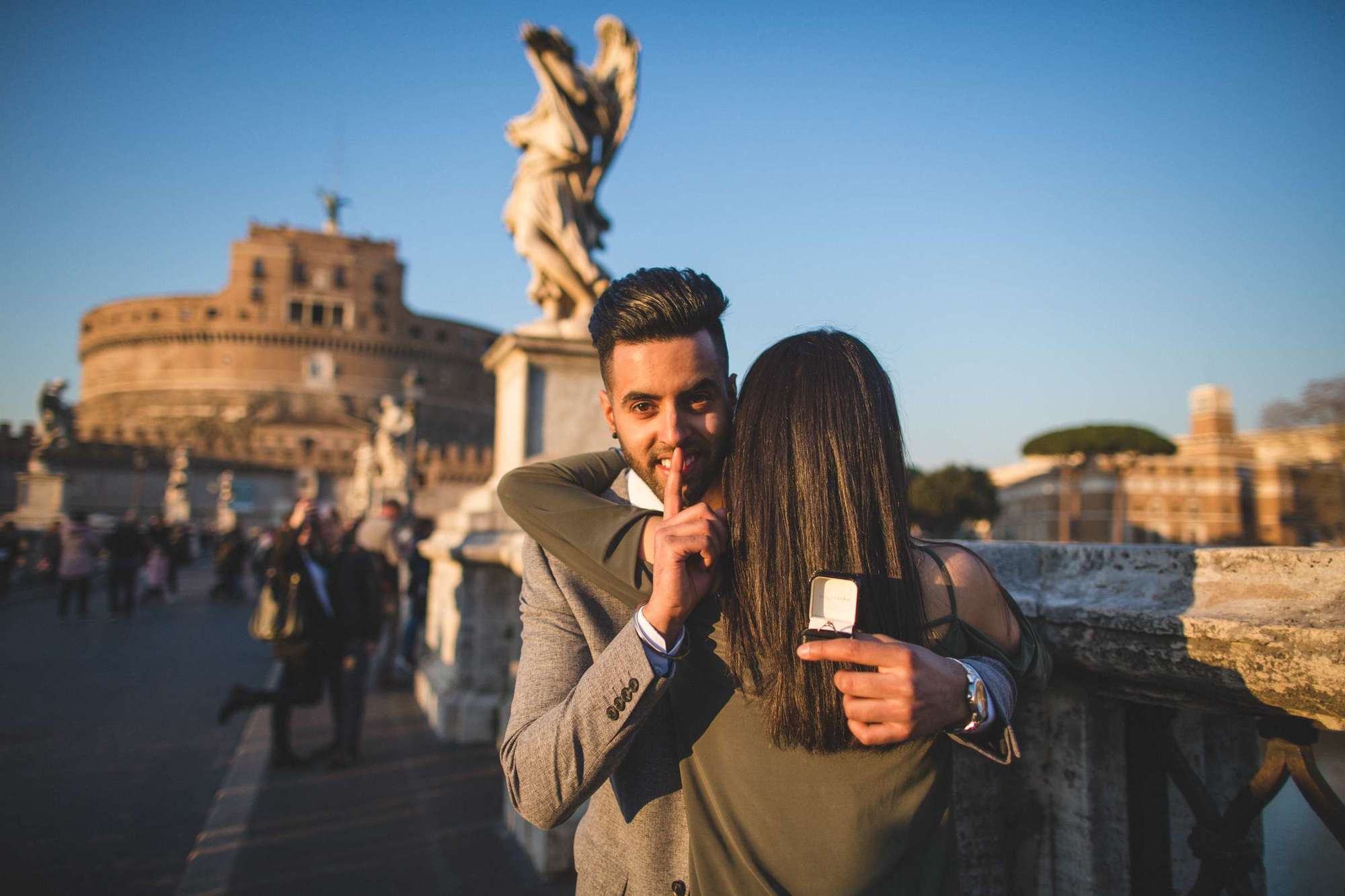 Gorgeous couple Satt and Manpreet from London. Just before the proposal, on Sant'Angelo bridge... Wedding, vacation, family, engagement, love story and individual photoshoots in Rome and Italy by photographer Dmitry Agishev | фотосессии, лов стори, свадьбы - фотограф в Риме Дмитрий Агишев