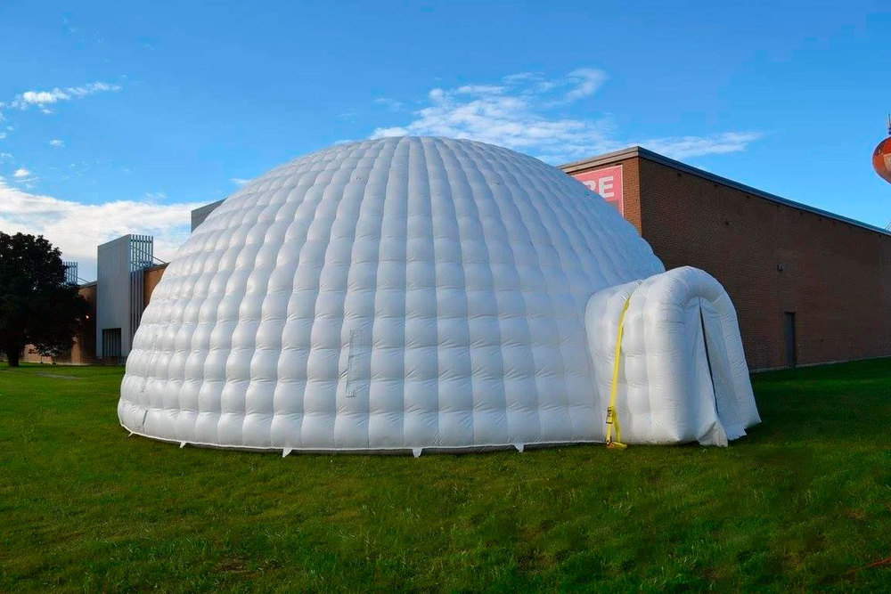 Air bubble dome frameless mobile outdoor inflatable dome