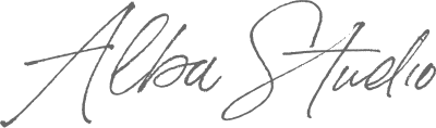 Alba Studio - logo of newborn Seattle newborn photographer