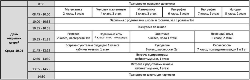 Расписание Каргалинская школа — МАОУ 