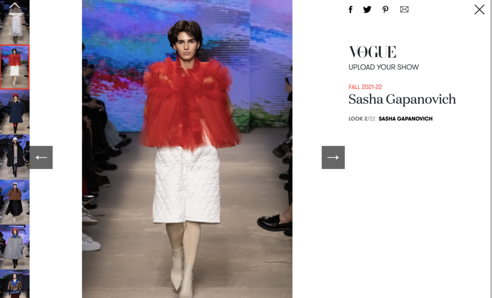 Sasha Gapanovich Spring Summer 2022 Fashion Show