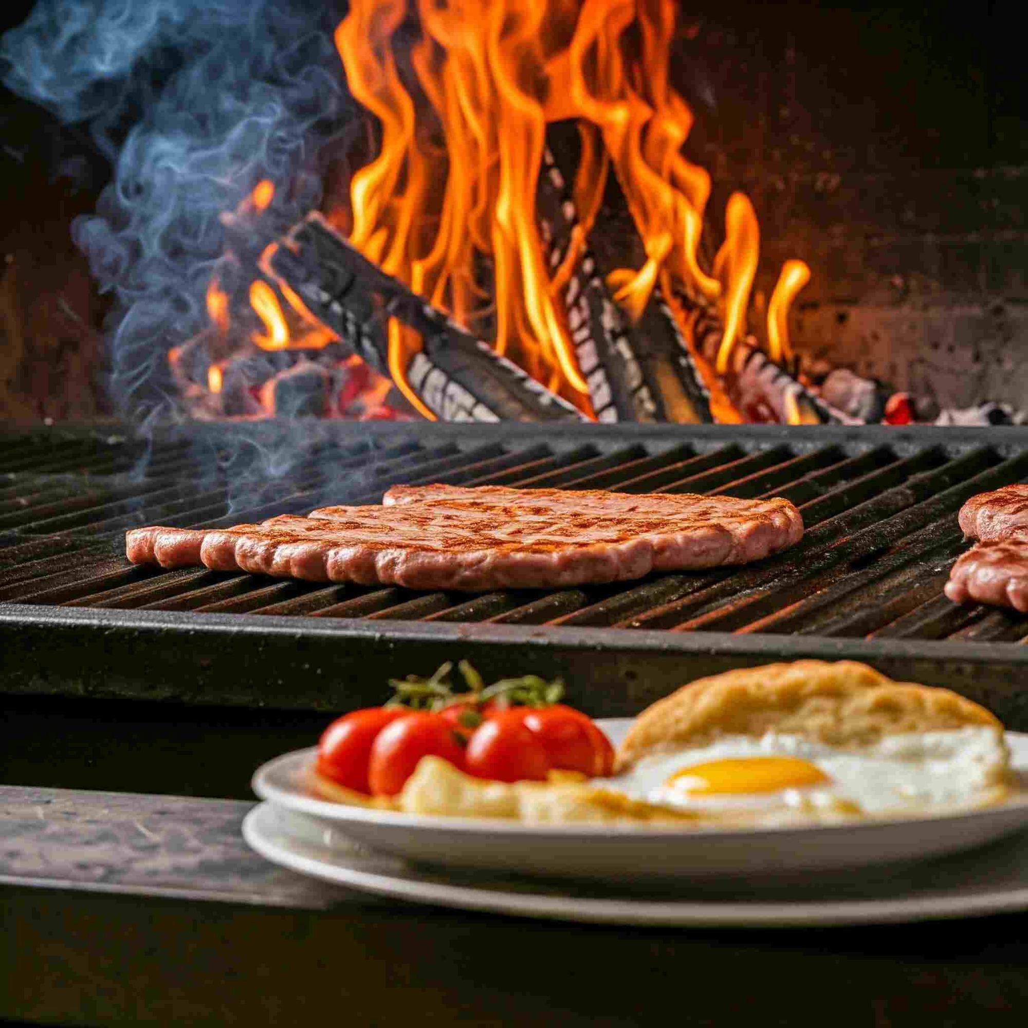 The perfect way to start your day: a delicious grilled breakfast.