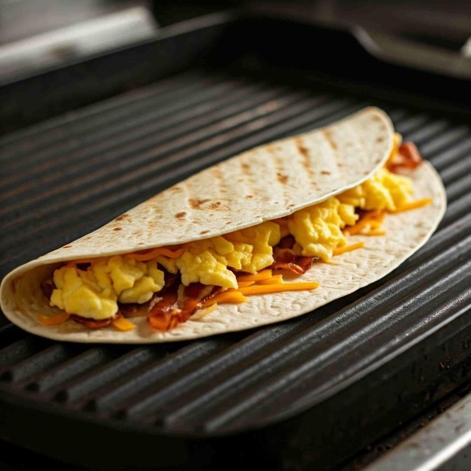 Start your day with a hearty and satisfying Taco Bell Breakfast Crunchwrap, filled with scrambled eggs, bacon, and cheese.
