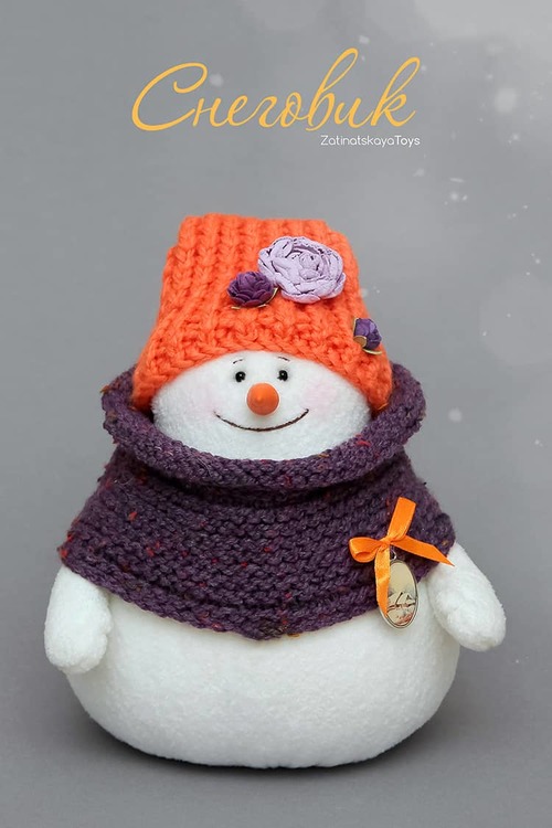 Махровые снеговики своими руками: шьем уютные игрушки | Крестик