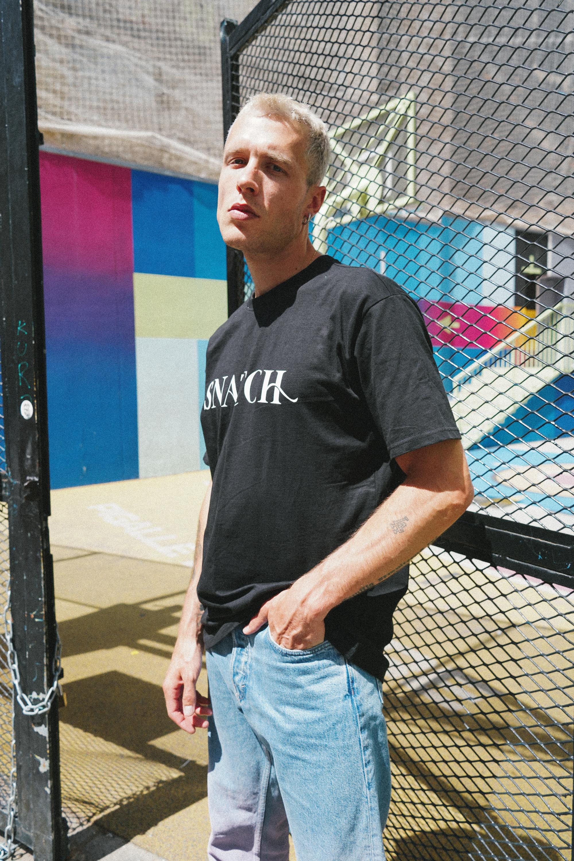 SNATCH streetwear captured at iconic Duperré basketball court by Paris street style fashion photographer Anya Parsley