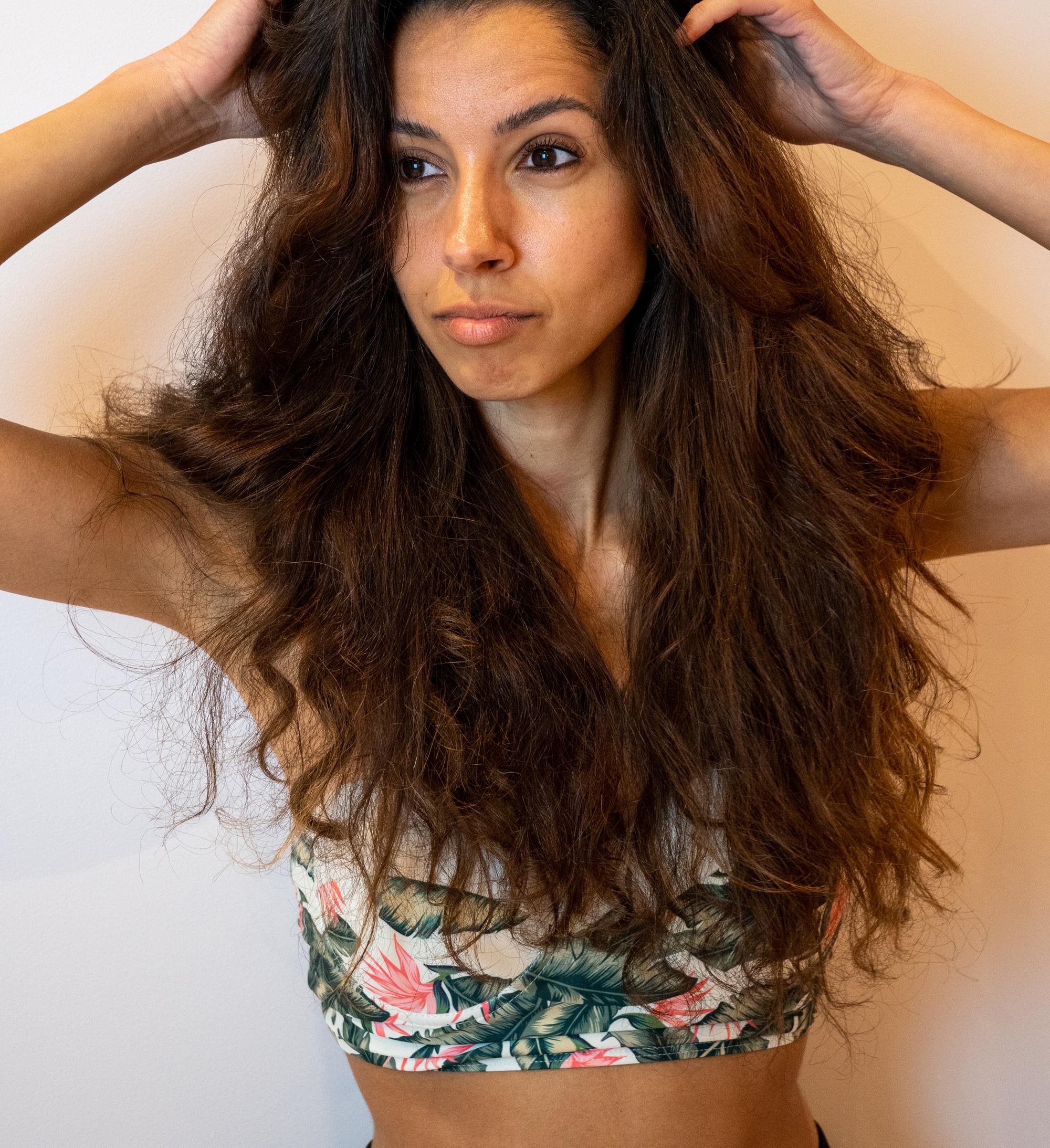 Fashion photographer Paris captures the before-and-after of curly hair transformation.