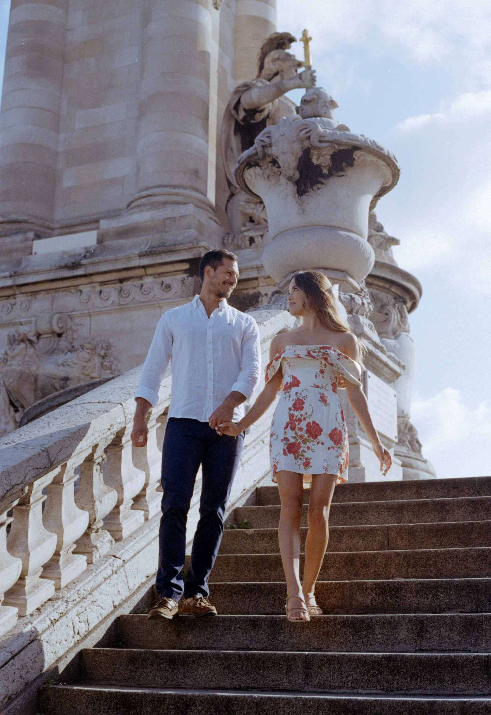 film engagement photo taken in Paris by photographer Anya Parsley