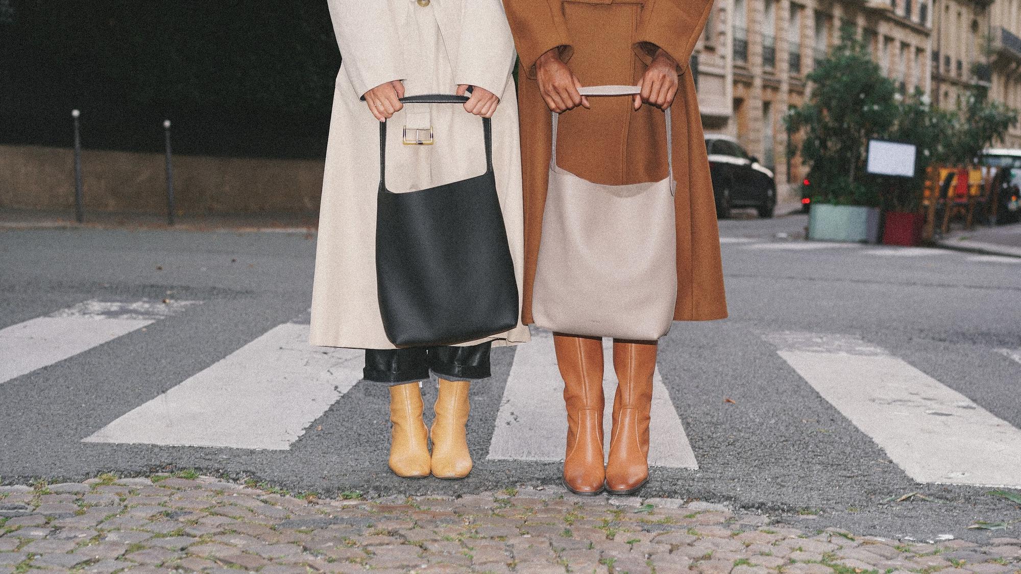 Paris brand photographer showcasing H.Pai's elegant leather bags.