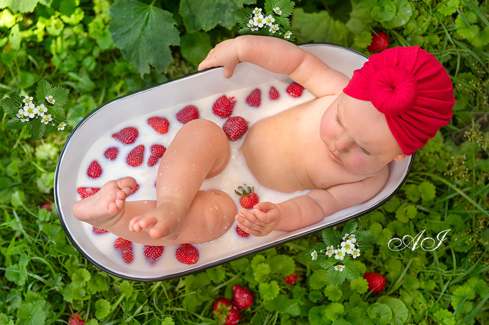 Baby milk bath sales photoshoot