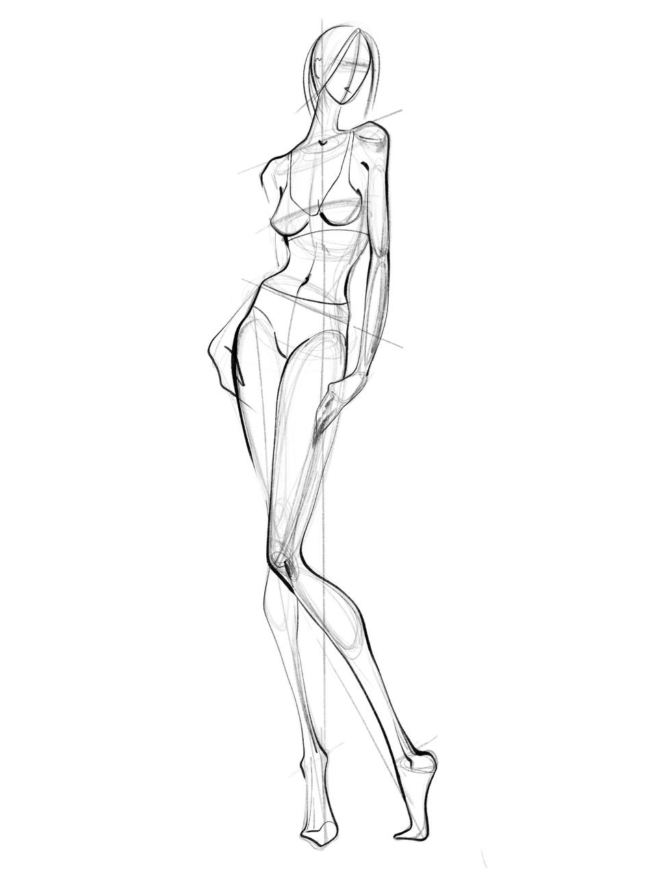 Fashion Sketchbook Figure Drawing Poses for Designers: Large 8,5x11 with  Bases and Cabaret Dancers Vintage Fashion Illustration Cover : Amazon.in:  Books