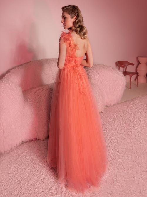 One-Shoulder Evening gown with 3D Flowers in Toronto | Dream and Dress One-Shoulder Evening gown with 3D Flowers in Toronto | Dream and Dress