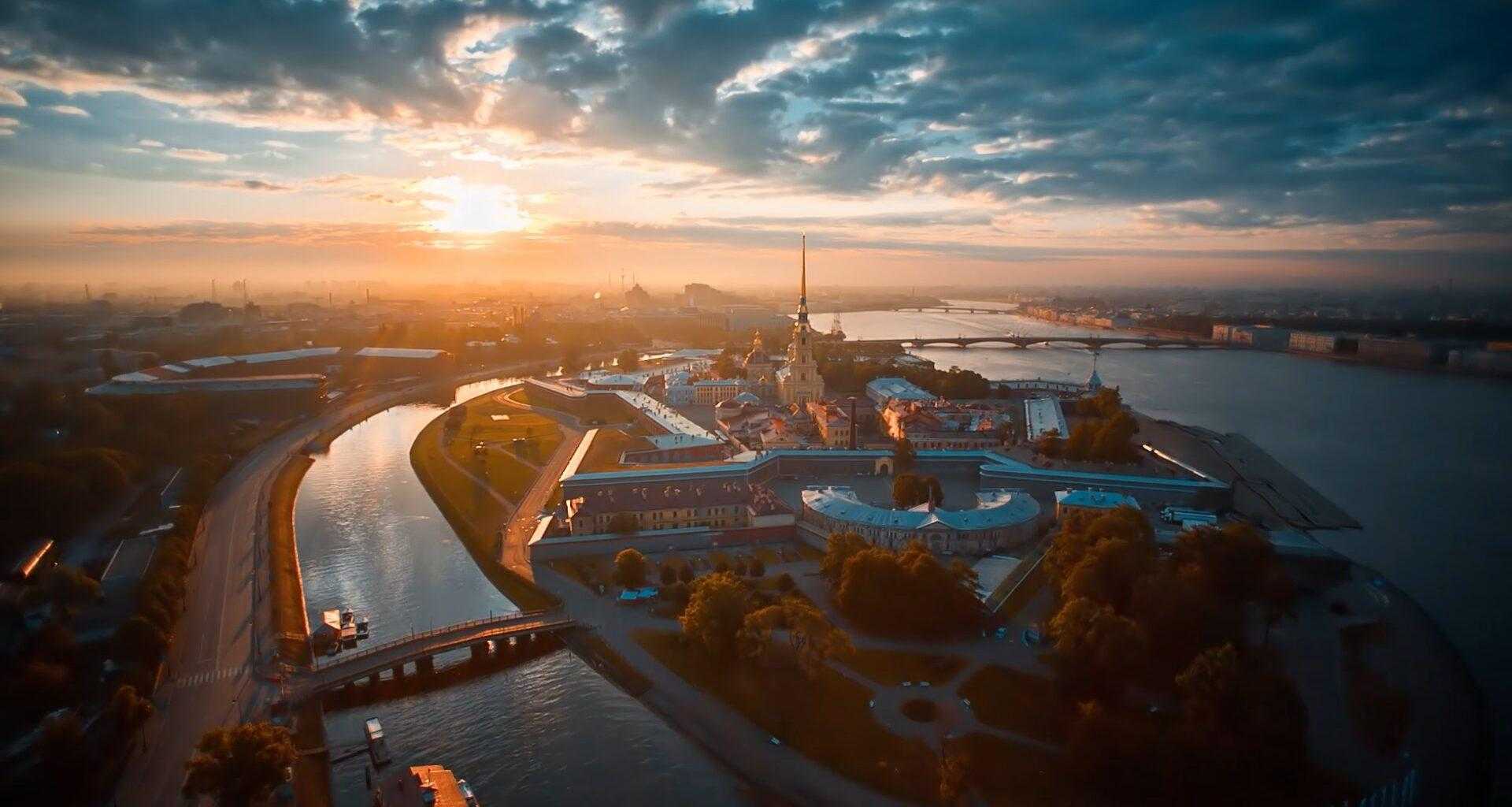 Санкт-Петербург с высоты птичьего полета панорама